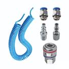 Kit Engate Rápido Mangueira Espiral 5 Metros Compressor