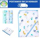 Kit enxoval 10 peças - 1 toalha soft, 3 cueiros e 6 paninhos