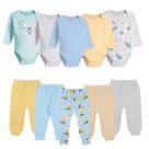 Kit Enxoval Bebê 10 Peças Body Manga Longa e Mijão Algodão