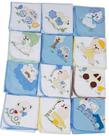 Kit Enxoval Bebê 6 Panos De Boca 33x33cm + 6 Fraldas 70x70cm + 3 Cueiros 80x80cm Bordado