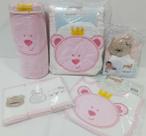 Kit Enxoval Bebê Menina 7 Pç Papi Toalha Cobertor Babador 81