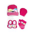 Kit Enxoval Bebe Toca Luva Sapatinho E Meia Recem Nascido Presente Maternidade Menina