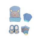 Kit Enxoval Bebe Toca Luva Sapatinho E Meia Recem Nascido Presente Maternidade Menino Duck