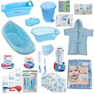 Kit Enxoval de Bebê Banheira Cesto Balde Roupão Kit Higiene e Mamadeiras - Menino e Menina