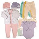 Kit Enxoval de Bebê Completo 15 Peças Body, Mijão e Macacão