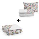 Kit Enxoval Mini Cama com Edredom e Lençol 4pç Circo Moderno