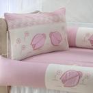 Kit enxoval para berço 408 joaninha rosê menina com saia de berço barato