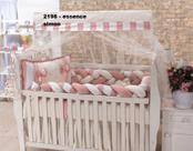 Kit enxoval para berço americano modelo de trança essence na cor salmon - menina