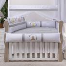 Kit enxoval para berço bebê 511 safari baby cinza neutro com saia