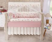kit enxoval para berço bebê CAMPONESA ROSE MENINA