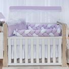 Kit enxoval para berço bebê diva lilas modelo de trança menina luxo Kit enxoval para berço bebê diva lilas modelo de trança menina luxo
