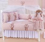 Kit enxoval para berço doce encanto na cor salmon - menina