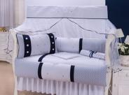 Kit enxoval para berço marinho/branco com botão - menino