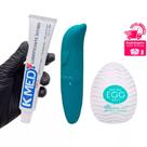 Kit Erótico Vibrador Feminino Golfinho Estimulador Clitóris Lubrificante Íntimo Egg Masturbador