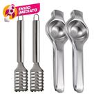 Kit Escamador Removedor Escama Descamador Peixe E Espremedor Amassador De Limão Frutas Manual Inox