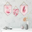 Kit Escandinavo Rosa - 3 Flâmulas Decorativas