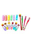 Kit Escolar 16 itens Canetinhas Marca Texto Kawai Caneta Gel