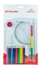 Kit Escolar 18 Peças - Com Lapis - Apontador - Transferidor