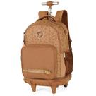 Kit escolar 3 peças Mochila Infantil Up4you Capivara Rodinhas Tam G