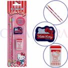Kit Escolar 4 Peças Lápis Apontador Borracha Hello Kitty Kit Escolar 4 Peças Lápis Apontador Borracha Hello Kitty