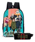 Kit Escolar Anime Jujutsu Kaisen com Mochila Estampada e Estojo Incluso