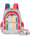 Kit Escolar Arco-Íris Mochila de Costas + Estojo Triplo