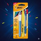 Kit Escolar BIC Caneta 4 Cores Marca Texto Lapiseira 0.7MM