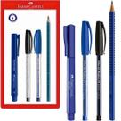 Kit Escolar Blister Office Azul 4 Peças Faber Castell