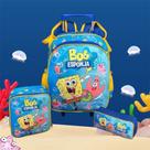 Kit Escolar Bob Esponja Infantil Completo com Mochila Lancheira Térmica e Estojo Menino Rodinhas