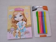 Kit Escolar Caderno e Canetas Gel Canetinhas