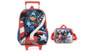 Kit Escolar Capitão América Mochila Rodinha + Lancheira