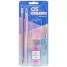 Kit Escolar Cis Colors Rosa 04 Peças