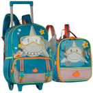 Kit Escolar com Mochila de Rodinhas e Lancheira Térmica Material Resistente para Crianças Infantil Menino Bolsa Carrinho