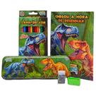 Kit Escolar DINO/GAMER para Colorir com Estojo Metálico Sortido Kit Escolar DINO/GAMER para Colorir com Estojo Metálico Sortido