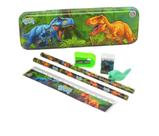 Kit Escolar Estojo Metálico Lápis Borracha Régua Educativo