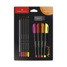 Kit escolar faber-castell supersoft cores quentes 10 peças