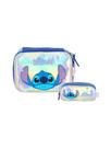 Kit Escolar Holográfico Lilo Stitch Estojos Box e Triplo