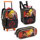 Kit Escolar Infantil Estampa de Personagem Mochila de Rodinhas Lancheira Térmica Estojo Resistente Reforçado P/ Meninos Kit Escolar Infantil Estampa de Personagem Mochila de Rodinhas Lancheira Térmica Estojo Resistente Reforçado P/ Meninos
