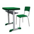 Kit Escolar Infantil Individual VERDE (Mesa e Cadeira) INFANTIL 03 a 06 Anos REALPLAST COR VERDE