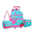 Kit Escolar Juju Teofilo Mochila Rodinhas Lancheira e Estojo Kit Escolar Juju Teofilo Mochila Rodinhas Lancheira e Estojo