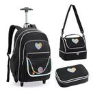 Kit Escolar Juvenil Denlex 3 em 1 - Mochila de Rodinhas + Lancheira + Estojo