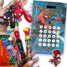 Kit Escolar Kawaii Heróis Presente Para Meninos Agenda Com Calculadora + Canetas