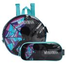 Kit Escolar Lancheira Térmica Com Estojo Duplo Azul Wandinha Addams