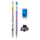 Kit Escolar Lápis Hb Com Apontador E Borracha Looney Tunes