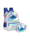 Kit Escolar Lilo Stitch 3D Mochila Costas + Lancheira 1681 Kit Escolar Lilo Stitch 3D Mochila Costas + Lancheira 1681