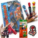 Kit Escolar Meninos Agenda Planners Folhas Decoradas Heróis Presente de Aniversário Criativo