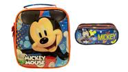 Kit Escolar Mickey Mouse Lancheira Térmica + Estojo Duplo Kit Escolar Mickey Mouse Lancheira Térmica + Estojo Duplo