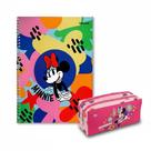 Kit Escolar Minnie Mouse Caderno 1 Matéria + Estojo Duplo DAC
