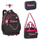Kit Escolar Mochila com Rodinhas Luluca Estojo Box Lancheira Térmica - Clio Style