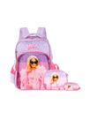 Kit Escolar Mochila Costas+Lancheira+Estojo Barbie